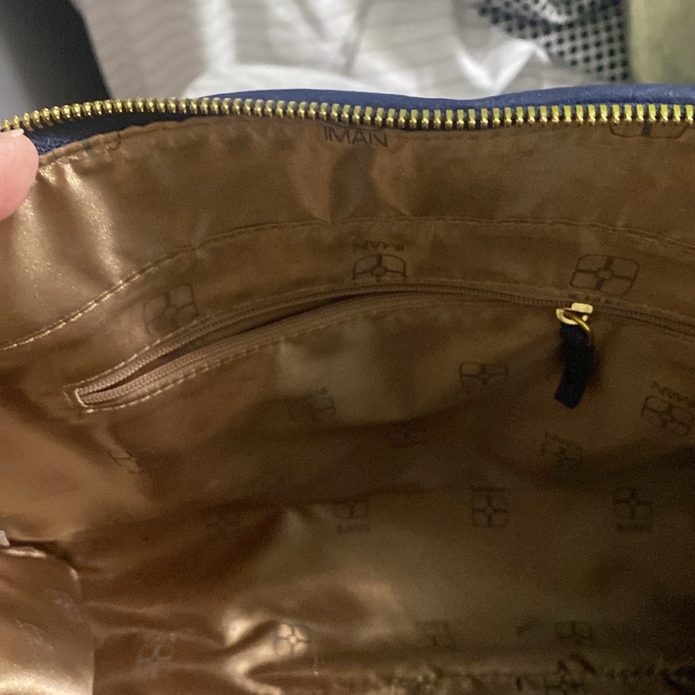 IMAN blue leather purse - Picture 6 of 8